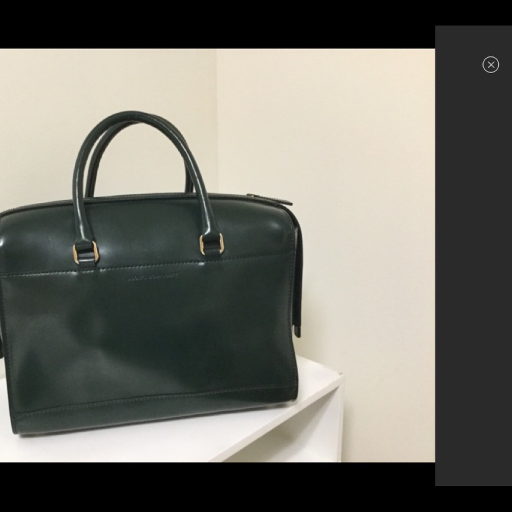 Adolfo Dominguez green leather bag